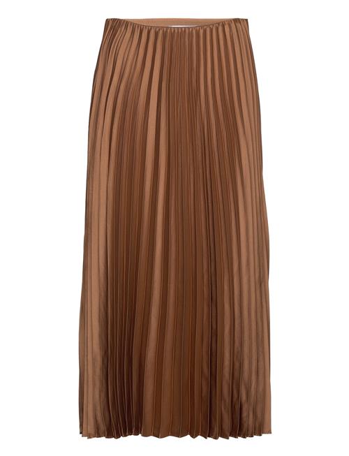 Pleated Midi Skirt Mango Brown