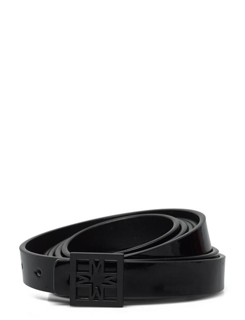 Hazel Double Length Patent Iconic Leather Belt Malina Black