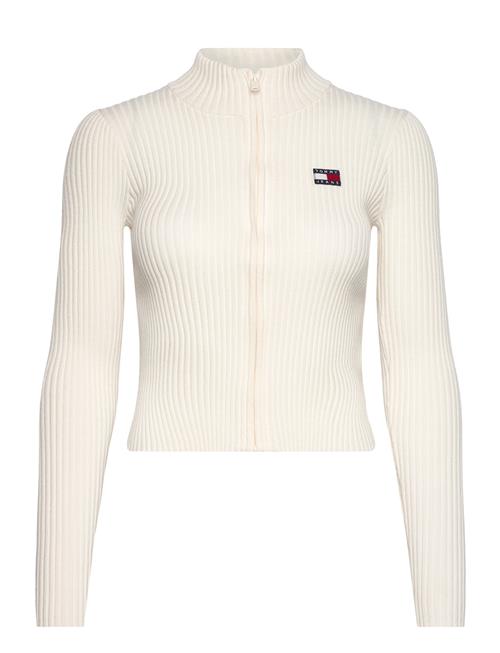 Tjw Zip Thru Badge Cardigan Tommy Jeans White