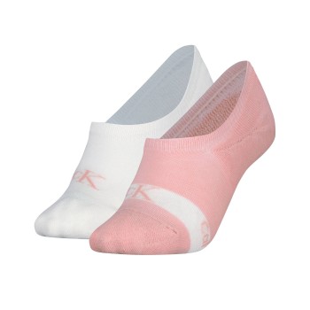 Calvin Klein Legwear Calvin Klein Strømper 2P Glossy High Cut Footie Socks Hvid/Rosa Str 35/38 Dame