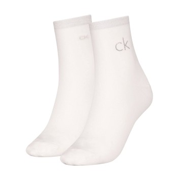 Calvin Klein Legwear Calvin Klein Strømper 2P Shiny Logo Short Socks Hvid Str 39/42 Dame