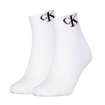 Calvin Klein Legwear Calvin Klein Strømper 2P Women Monogram Quarter Socks Hvid Str 35/38 Dame