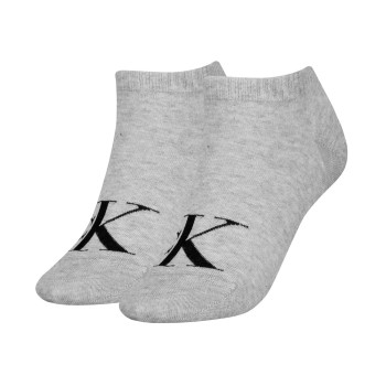 Calvin Klein Legwear Calvin Klein Strømper 2P Women Monogram Sneaker Socks Grå Strl 35/39 Dame