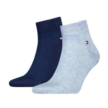 Tommy Hilfiger Legwear Tommy Hilfiger Strømper 2P Men Quarter Sock Blå/Lyseblå Str 43/46 Herre