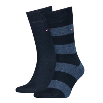 Tommy Hilfiger Legwear Tommy Hilfiger Strømper 2P Men Rugby Sock Marineblå Str 39/42 Herre