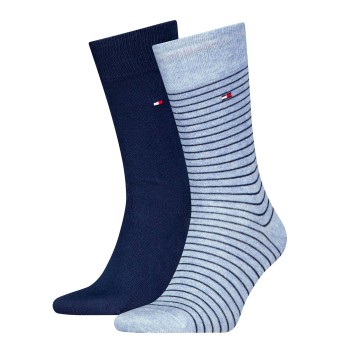 Tommy Hilfiger Legwear Tommy Hilfiger Strømper 2P Men Sock Stripe Blå/Lyseblå Str 39/42 Herre