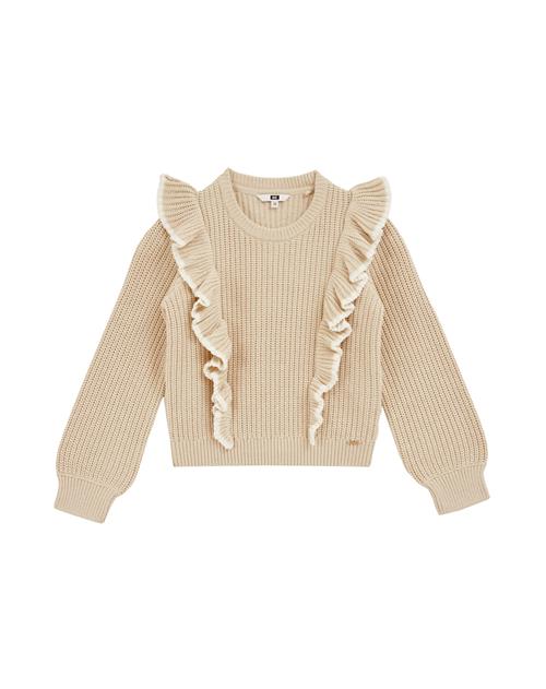 Se WE Fashion Pullover  mørkebeige / hvid ved About You