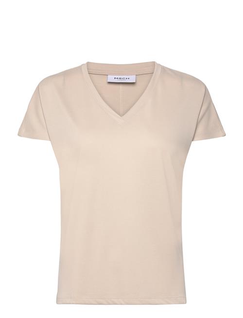 Se Mschfenya Modal V Neck Tee MSCH Copenhagen Cream ved Booztlet