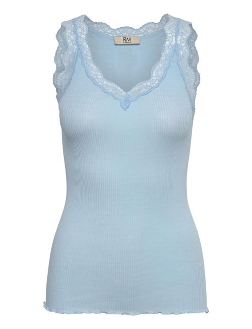 Rmwbalta Modal Sl Lace V-Neck Top RM By Rosemunde Blue