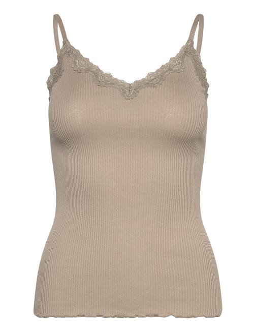 Se Rwbeatha Sl Regular Singlet Top Rosemunde Khaki ved Booztlet