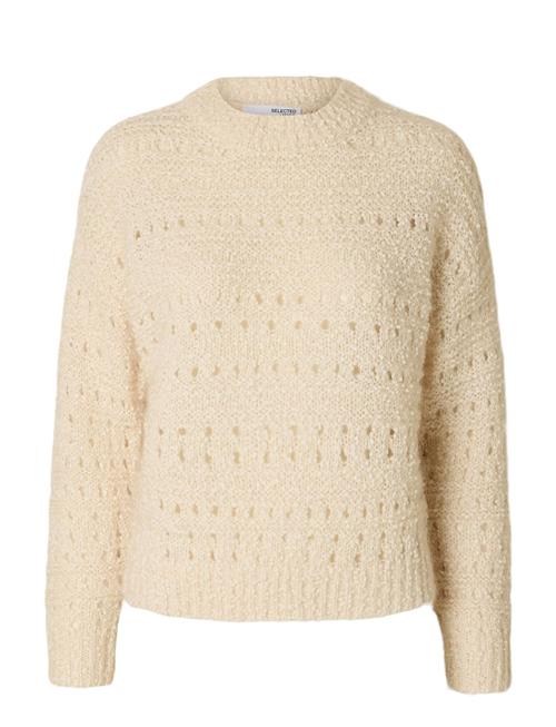 Slfalfi Ls Knit O-Neck Selected Cream