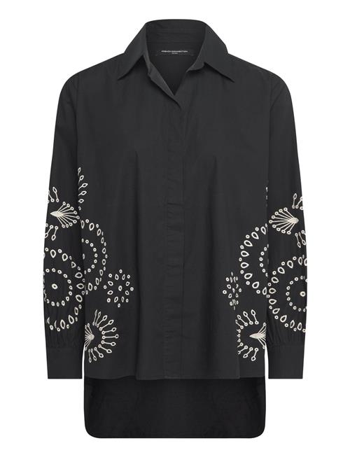 Cambria Cotton Embroidered Top French Connection Black