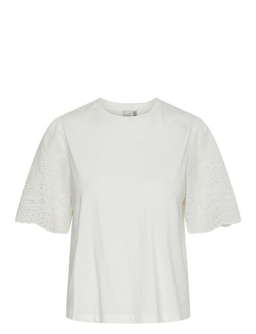 Yaslex Ss Top W. Emb Sleeves S. Noos YAS White