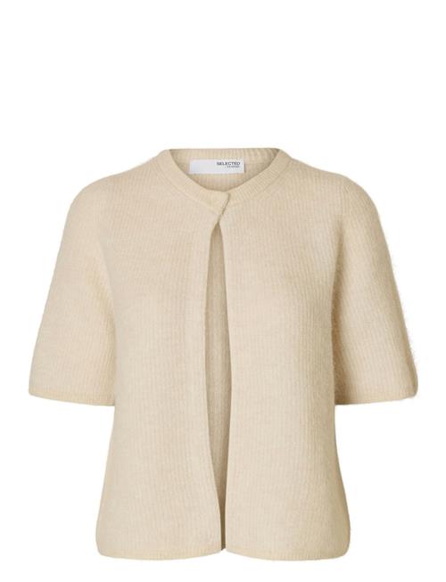 Slfsia Ras 2/4 Rib Knit Cardigan Noos Selected Femme Cream