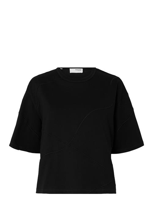 Slfpenny Ss Embroidered Tee Selected Femme Black