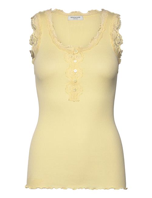 Rwbeatha Sl U- Neck Lace Button Top Rosemunde Yellow