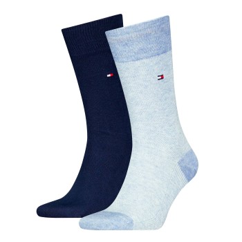 Tommy Hilfiger Legwear Tommy Hilfiger Strømper 2P Men Birdeye Sock Lyseblå Str 39/42 Herre