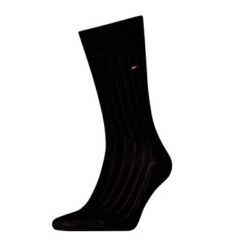 Tommy Hilfiger Legwear Tommy Hilfiger Strømper Premium Rib Crew Socks Sort Str 45/46 Herre