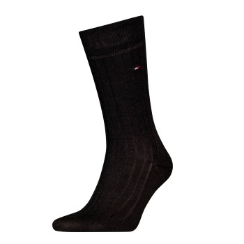 Tommy Hilfiger Legwear Tommy Hilfiger Strømper Premium Rib Crew Socks Mørkgrå  Str 47/48 Herre