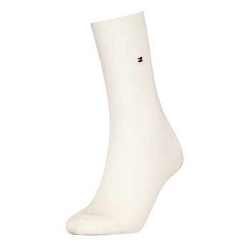 Tommy Hilfiger Legwear Tommy Hilfiger Strømper Women Premium Refined Rib Socks Offwhite Str 35/38 Dame