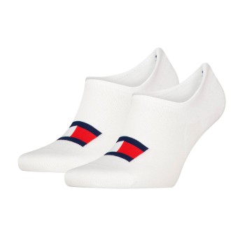 Tommy Hilfiger Legwear Tommy Uni TJ Flag Footie Socks Strømper 2P Hvid Str 43/46