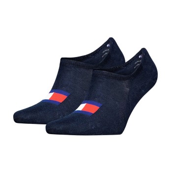 Tommy Hilfiger Legwear Tommy Uni TJ Flag Footie Socks Strømper 2P Marineblå Str 43/46