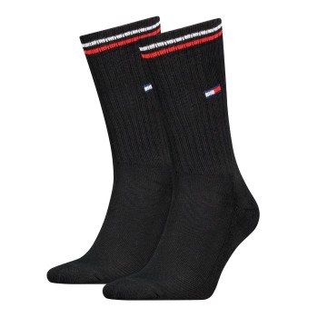 Tommy Hilfiger Legwear Tommy Uni TJ Iconic Crew Socks Strømper 2P Sort Str 43/46