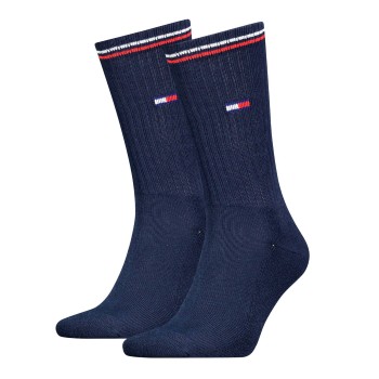 Tommy Hilfiger Legwear Tommy Uni TJ Iconic Crew Socks Strømper 2P Marineblå Str 43/46