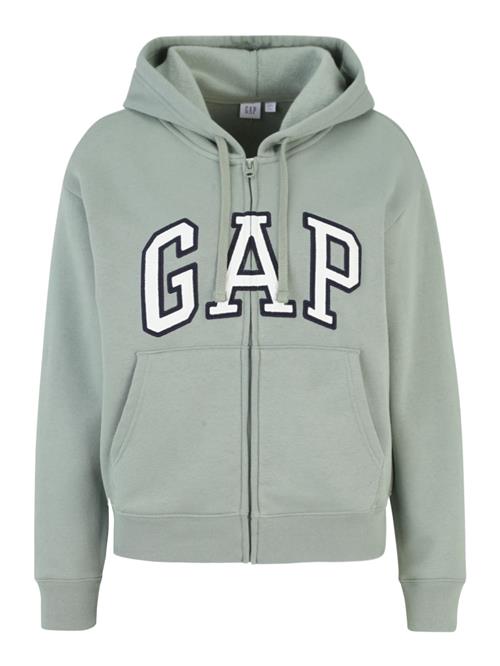 Gap Petite Sweatjakke 'HERITAGE'  lysegrøn / sort / offwhite