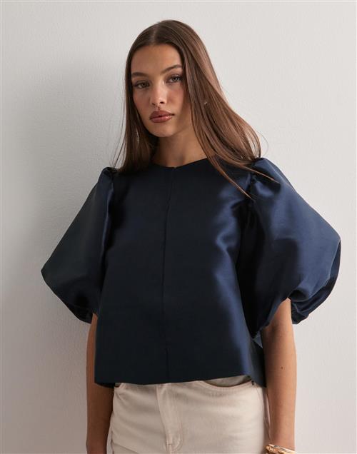 Malina - Blå - Cleo pouf sleeve blouse