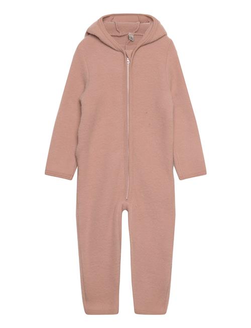 Pram Suit Ears Wool Fleece Huttelihut Pink