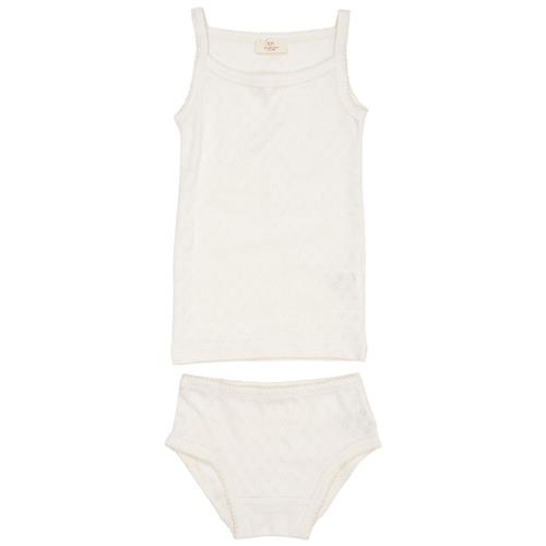 Copenhagen Colors Undertøjssæt I Pointelle Cremefarvet 92 cm  Creme  92 cm  kvinde