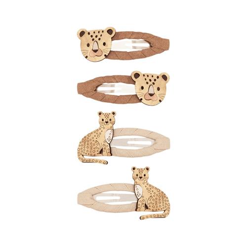 Se Mimi & Lula Larry 4 Hårklemmer Leopard One Size      kvinde ved Babyshop