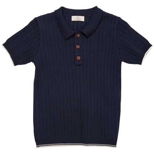 Copenhagen Colors Ribbet Poloshirt Navyblå 98 cm  Marineblå  98 cm  Unisex