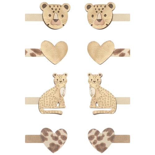 Se Mimi & Lula Mini Larry 8 Hårklemmer Leopard One Size      kvinde ved Babyshop