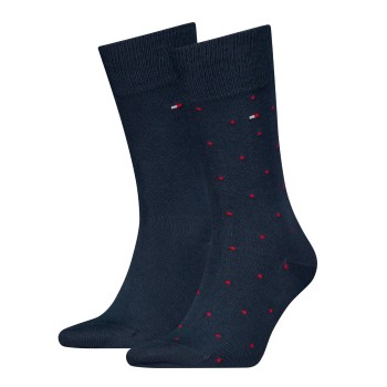 Tommy Hilfiger Legwear Tommy Hilfiger Strømper 2P Men Dot Socks Mørkblå Str 43/46 Herre