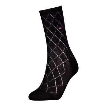 Tommy Hilfiger Legwear Tommy Hlfiger Women Premium Argyle Socks Strømper Sort Str 39/42 Dame