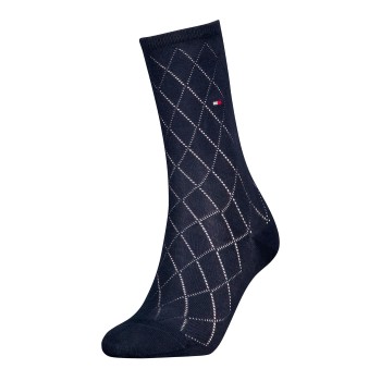 Tommy Hilfiger Legwear Tommy Hlfiger Women Premium Argyle Socks Strømper Marineblå Str 35/38 Dame