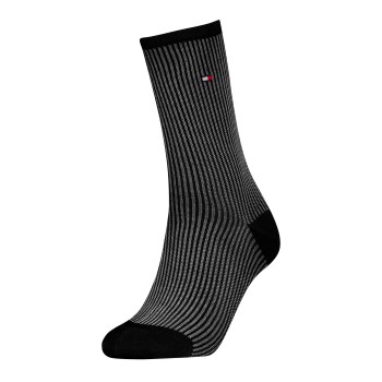 Tommy Hilfiger Legwear Tommy Hlfiger Women Premium Stripe Socks Strømper Sort Str 39/42 Dame