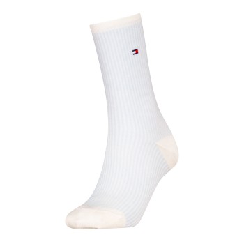 Tommy Hilfiger Legwear Tommy Hlfiger Women Premium Stripe Socks Strømper Hvid/Blå Str 35/38 Dame