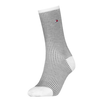 Tommy Hilfiger Legwear Tommy Hlfiger Women Premium Stripe Socks Strømper Hvid/Marine Str 39/42 Dame