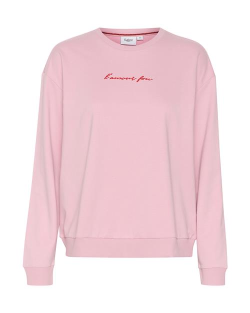 Se SAINT TROPEZ Sweatshirt 'Ippa'  lyserød / rød ved About You