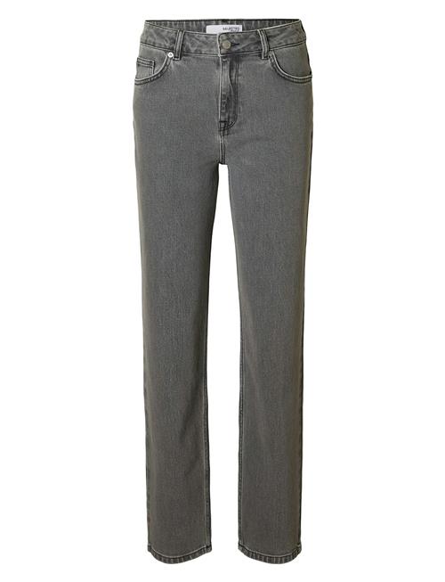 Se Slfalice Mw Straight Eloise Grey Jeans Selected Femme Grey ved Booztlet