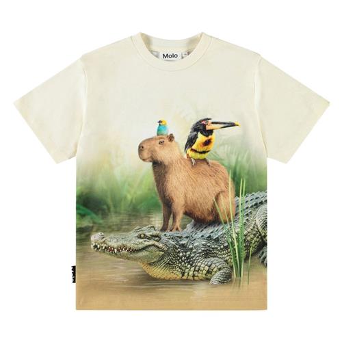 Molo Rubin Short Sleeve T-Shirt Capybara Chill | Beige | 122 cm