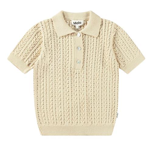 Molo Gretel Knitted Polo Shirt Brazilian Sand 146/152 cm  Beige  146/152 cm  kvinde