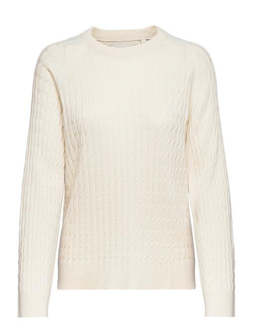 Cable Knit C-Neck GANT Cream