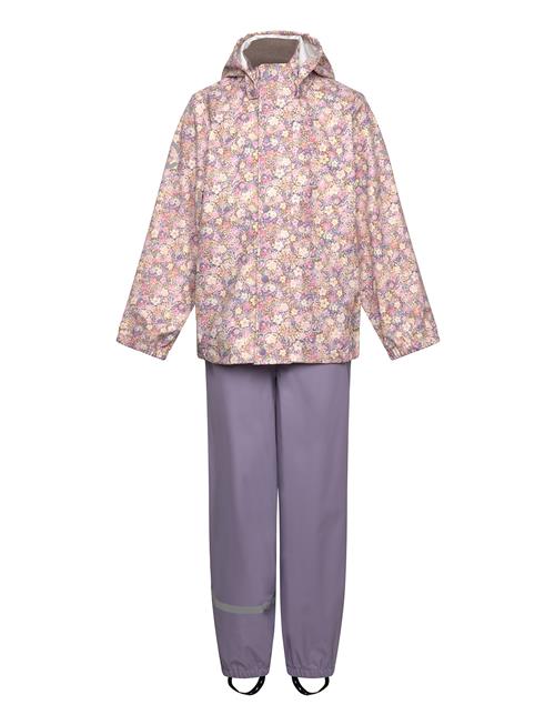 Pu Rain Set Aop W. Susp/104 Mikk-line Purple