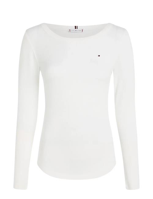 Slim 5X2 Rib O-Nk Ls Tommy Hilfiger White