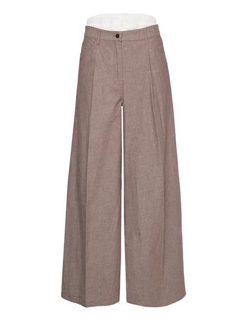 Textured Wide Pants REMAIN Birger Christensen Brown