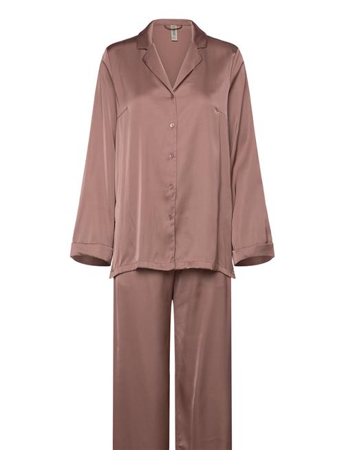 Pyjama Long Sleeve Satin Lindex Brown